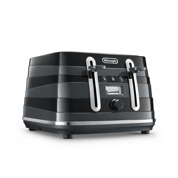 Delonghi Avvolta Four Slice Toaster - Black & Grey