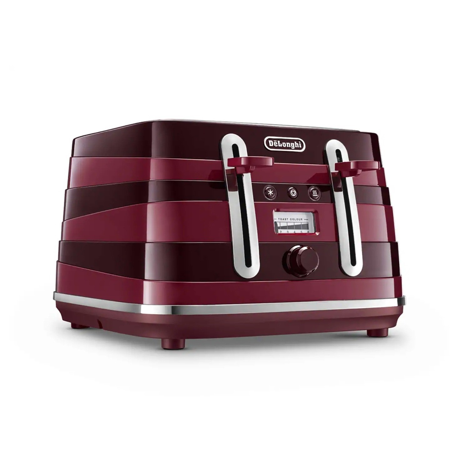 Delonghi Avvolta Kettle and Toaster Set Red & Burgundy BuyItDirect.ie