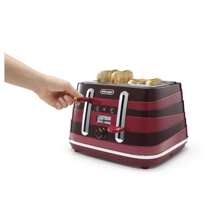 Delonghi Avvolta Kettle and Toaster Set - Red & Burgundy