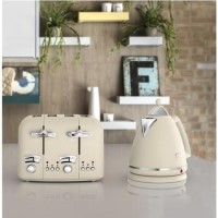 Delonghi Argento Flora Kettle and Toaster Set - Cream