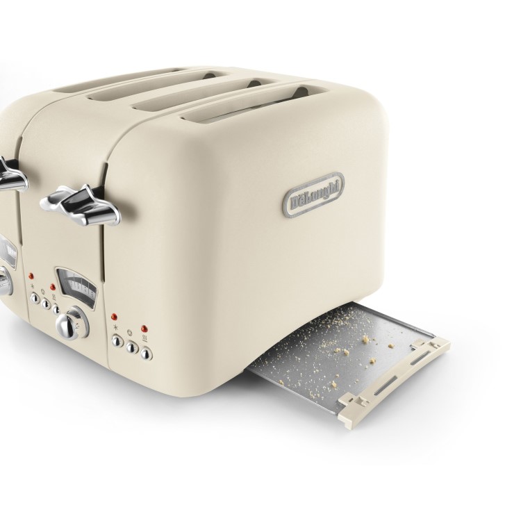 Delonghi CT04.BG Argento Flora 4 Slice Toaster - Cream