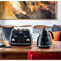 Delonghi Scolpito Kettle and Toaster Set - Black