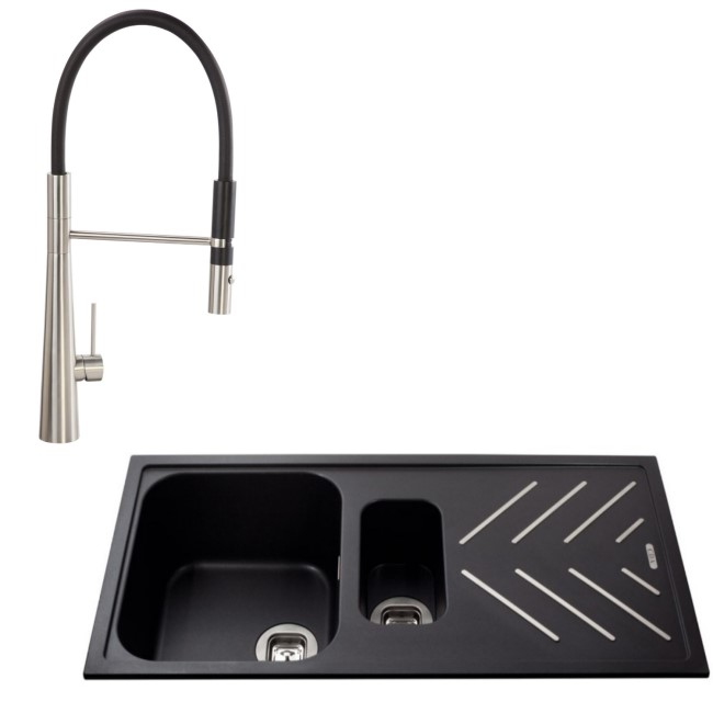 Double Bowl Composite Sink & Stainless Steel Tap Pack