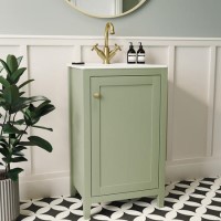 ONLY OPENED - 500mm Green Freestanding Vanity Unit with Basin - Kinsley