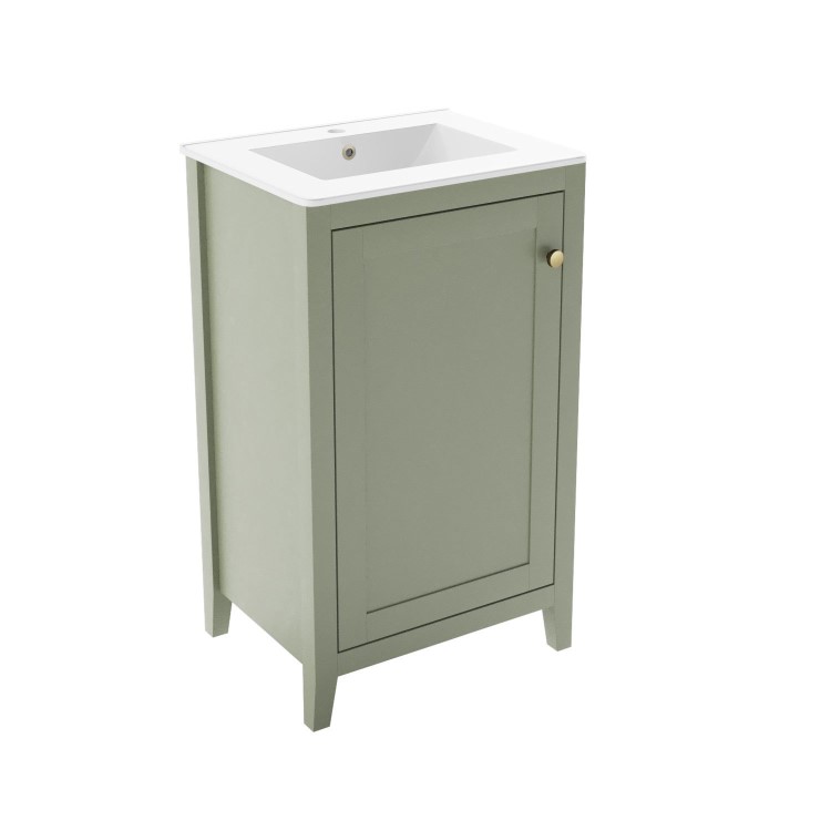 ONLY OPENED - 500mm Green Freestanding Vanity Unit with Basin - Kinsley