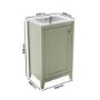 ONLY OPENED - 500mm Green Freestanding Vanity Unit with Basin - Kinsley
