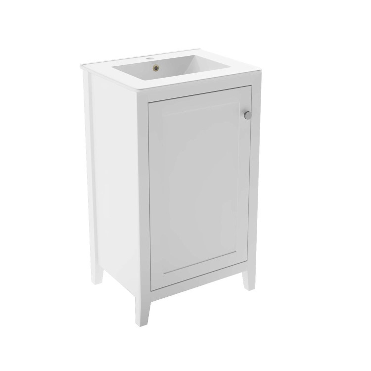 ALMOST PERFECT - 500mm White Freestanding Vanity Unit with Basin - Kinsley 