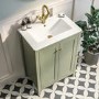 ONLY OPENED - 600mm Green Freestanding Vanity Unit with Basin - Kinsley