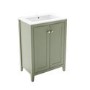 ONLY OPENED - 600mm Green Freestanding Vanity Unit with Basin - Kinsley