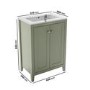 ONLY OPENED - 600mm Green Freestanding Vanity Unit with Basin - Kinsley