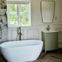 ONLY OPENED - 600mm Green Freestanding Vanity Unit with Basin - Kinsley