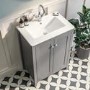 Grade A1 - 600mm Grey Freestanding Vanity Unit with Basin - Kinsley 