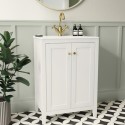 BUN/KIN600VW/88741 600mm White Freestanding Vanity Unit with Basin - Kinsley