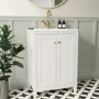 Grade A1 - 600mm White Freestanding Vanity Unit with Basin - Kinsley 