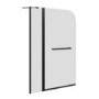 Freestanding Single Ended Left Hand Corner Shower Bath with Black Bath Screen with Fixed Panel & Towel Rail  1500 x 740mm - Kona