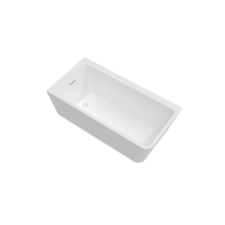 Freestanding Single Ended Left Hand Corner Shower Bath with Black Bath Screen 1500 x 740mm - Kona