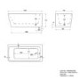 Freestanding Single Ended Right Hand Corner Shower Bath with Black Bath Screen with Towel Rail  1500 x 800mm - Kona