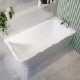 Freestanding Single Ended Right Hand Corner Shower Bath with Black Sliding Bath Screen 1500 x 740mm - Kona