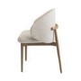 Set of 2 Beige Upholstered Curved Dining Chair with Solid Rustic Wood Exposed Back - Kori