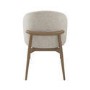 Set of 2 Beige Upholstered Curved Dining Chair with Solid Rustic Wood Exposed Back - Kori