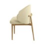 Set of 2 Cream Upholstered Curved Dining Chair with Limewash Solid Wood Exposed Back - Kori