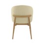 Set of 2 Cream Upholstered Curved Dining Chair with Limewash Solid Wood Exposed Back - Kori