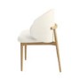 Set of 2 Cream Upholstered Curved Dining Chair with Limewash Solid Wood Exposed Back - Kori