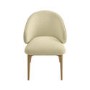 Set of 2 Cream Upholstered Curved Dining Chair with Limewash Solid Wood Exposed Back - Kori