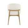 Set of 2 Cream Upholstered Curved Dining Chair with Limewash Solid Wood Exposed Back - Kori