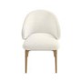 Set of 2 Cream Upholstered Curved Dining Chair with Limewash Solid Wood Exposed Back - Kori