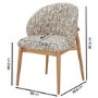 Weathered Oak Extendable Dining Table Set with 6 Beige Printed Chairs -  Mia