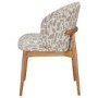 Weathered Oak Extendable Dining Table Set with 6 Beige Printed Chairs -  Mia