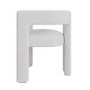 White Boucle Upholstered Curved Tub Dining Chair - Kirra