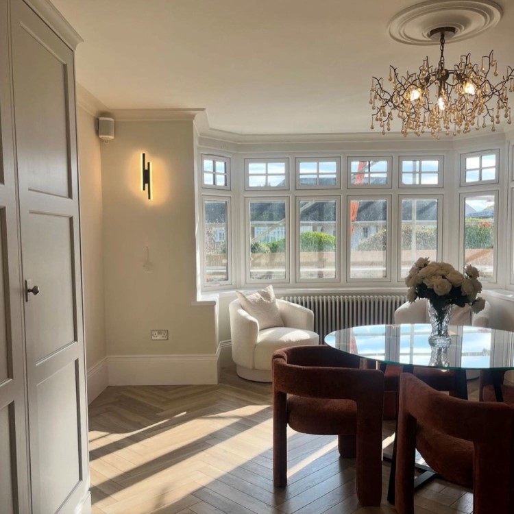 Set of 4 Burnt Orange Luxury Upholstered Curved Tub Dining Chairs - Kirra