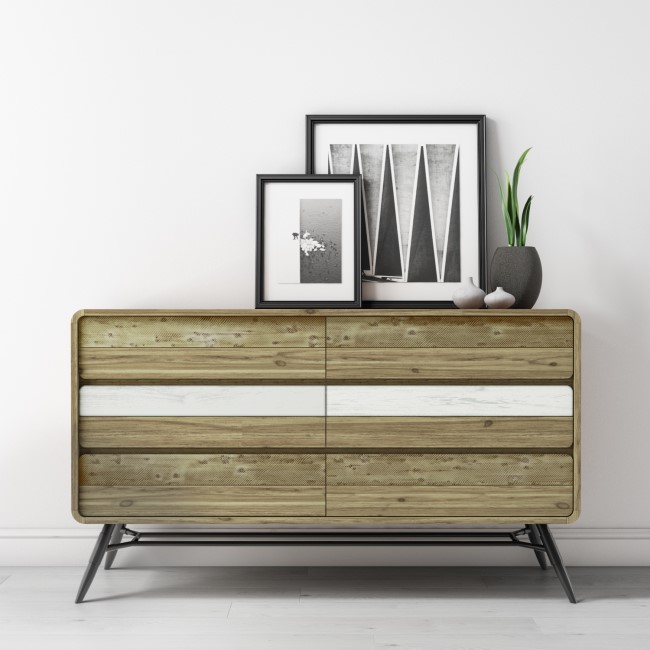 Kuta Modern Reclaimed Wood Chest of Drawers - Industrial Style