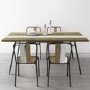 Kuta Industrial Dining Set with Table & 4 Dining Chairs - Reclaimed Wood