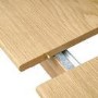 Rectangular Oak Extendable Dining Table Set with 4 Brass Detail Oak Chairs - Seats 4 - Leena