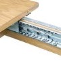 Rectangular Oak Extendable Dining Table Set with 4 Brass Detail Oak Chairs - Seats 4 - Leena