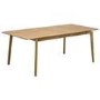 Rectangular Oak Extendable Dining Table Set with 4 Brass Detail Oak Chairs - Seats 4 - Leena