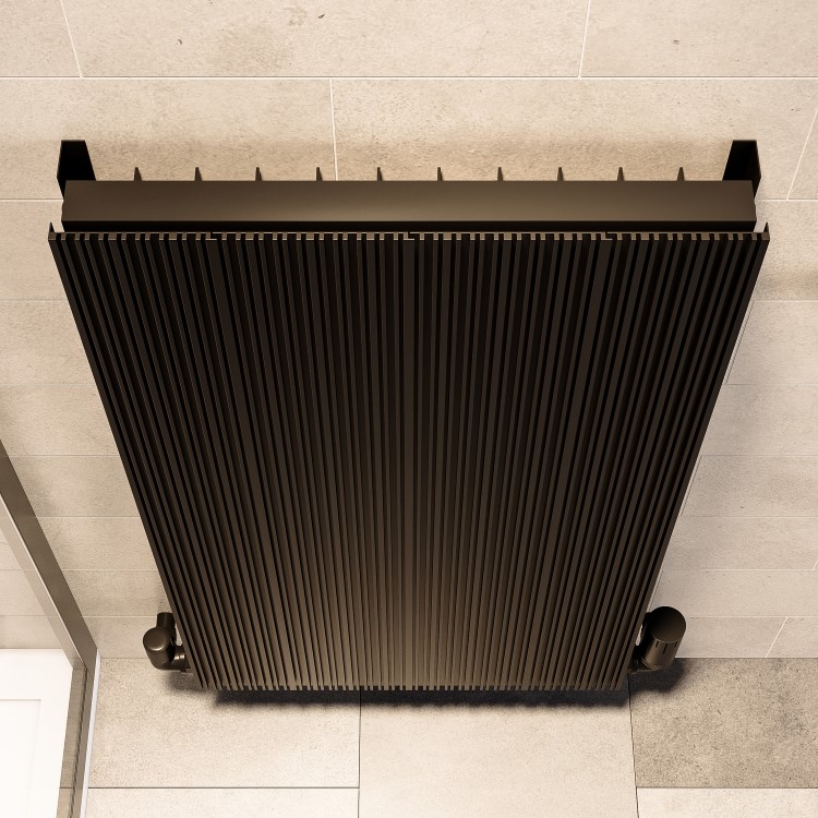 Black Designer Vertical Single Panel Radiator 800 x 440mm - Laguna
