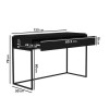 Matt Black Office Desk with Bookcase and Storage Cabinet Set - Larsen
