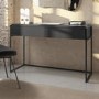 Matt Black Computer Desk with Drawer & Black Velvet Knotted Office Chair Set  - Larsen - Verity