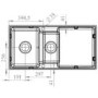 1.5 Bowl Black Inset Granite Composite Kitchen Sink with Reversible Drainer - Enza Laurie