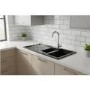 1.5 Bowl Black Inset Granite Composite Kitchen Sink with Reversible Drainer - Enza Laurie
