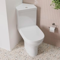 Grade A1 - Close Coupled Corner Toilet with Soft Close Seat & Cover - Laurell