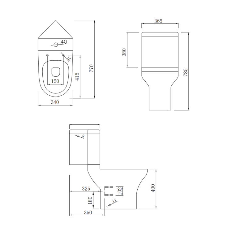 Grade A1 - Close Coupled Corner Toilet with Soft Close Seat & Cover - Laurell