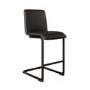 Set of 2 Black Faux Leather Cantilever Kitchen Stools - 66cm - Lucas