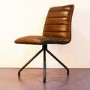 Industrial Real Leather Dining Chair - Vintage Tan Brown - Hayden Range