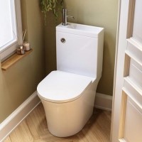 Close Coupled Open Back Toilet with Sink on Top & Chrome Fittings - Legend