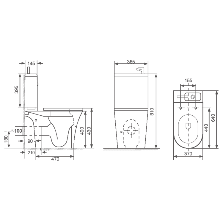 ONLY OPENED - Close Coupled Open Back Toilet with Sink on Top & Brass Fittings - Legend